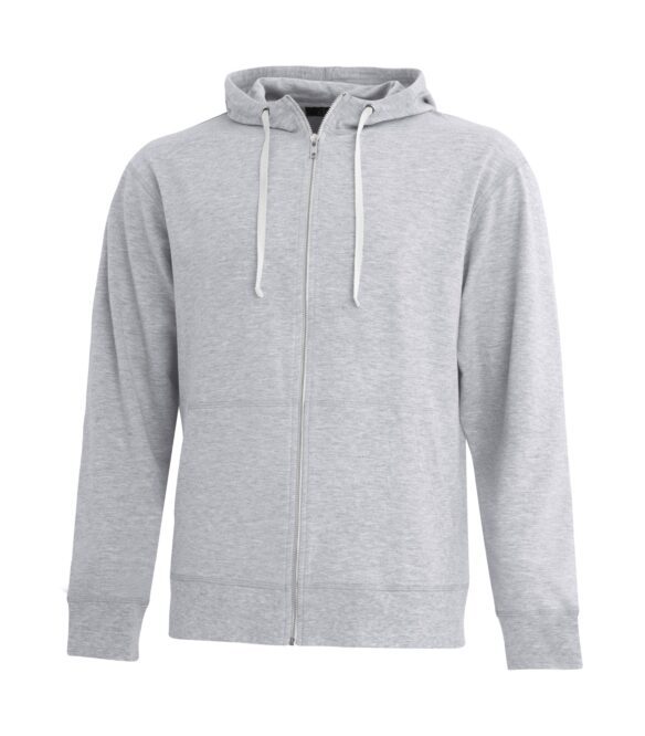 custom print add your personalize brand on apparel hoodie- F2019 - ACADEMY FULL ZIP HOODIE grey