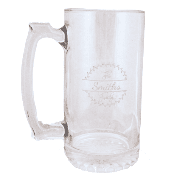 Large Glass Beer Stein